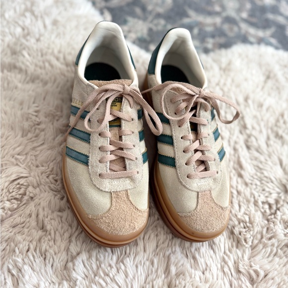 Adidas Gazelle Bold Platform Sneakers – Cream White / Collegiate Green – Size 7 - Picture 7 of 16